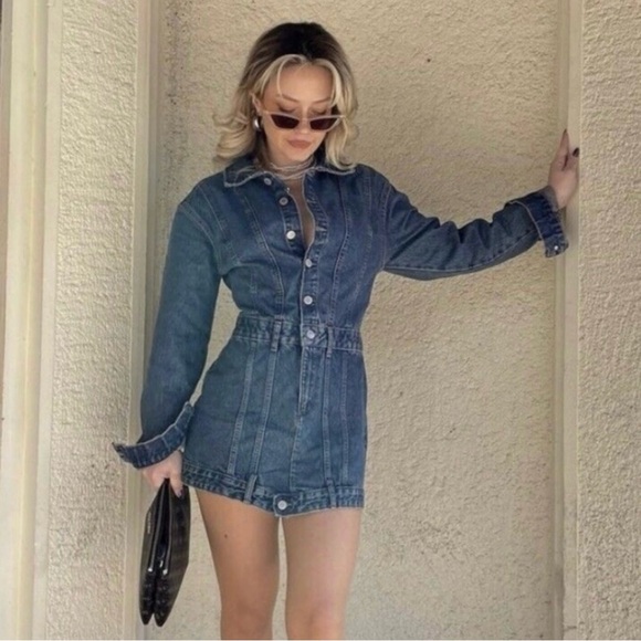 ZARA Denim Button Mini Dress ✨NWOT✨ - Picture 2 of 14